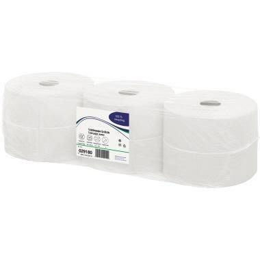 Toilettenpapier Jumborolle 2-lagig 100 % Altpapier hochweiß - 6 Rollen a 1100 Blatt